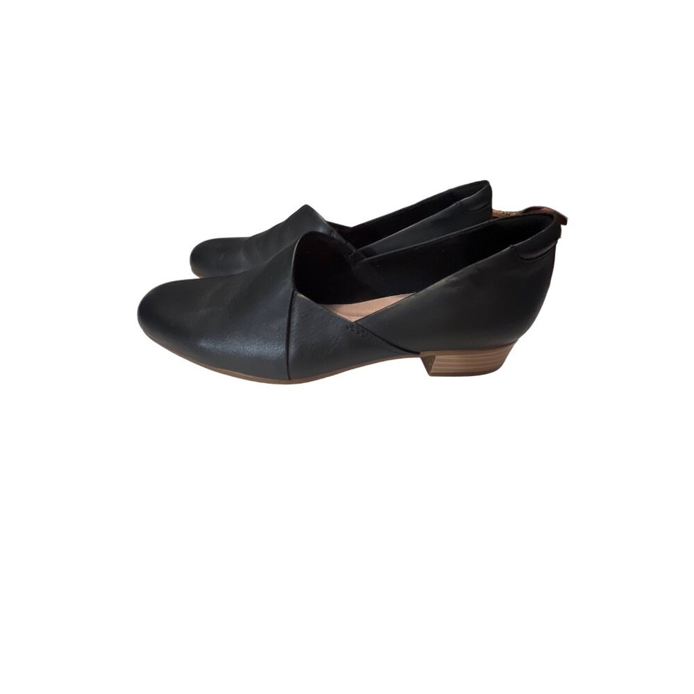 Clarks Womens Black Leather Juliet‎ Palm Slip On Loafers Flats Shoes Size 6